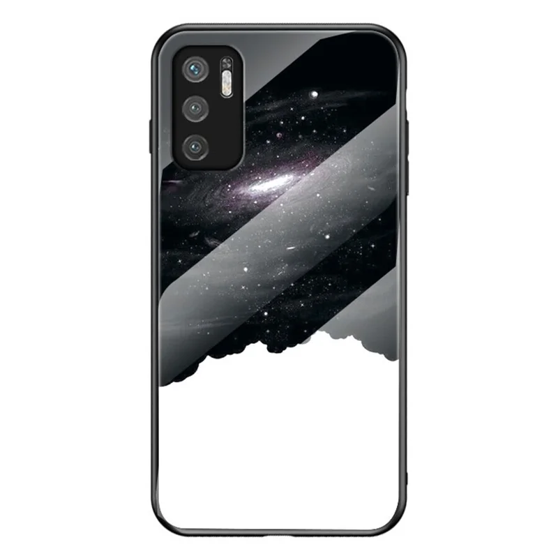 Patrón De Cielo Estrellado Bien Protegido Phone De Cristal Templado Anti-rasguño Cubierta De Caja Híbrida Para Xiaomi Redmi Note 10 5G / POCO M3 PRO 4G / POCO M3 PRO 5G - Cielo Cósmico