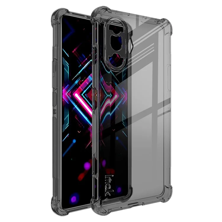 IMAK Capa de TPU Flexível Transparente com Protetor de Tela de Alta Transparência à Prova de Choques para Xiaomi Redmi K40 Gaming - Preto Transparente