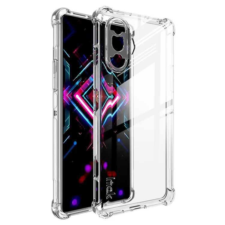 IMAK Full-Coverage Shock-Proof Sheer Flexible TPU Case with High Transparency Screen Protector for Xiaomi Redmi K40 Gaming - Transparent