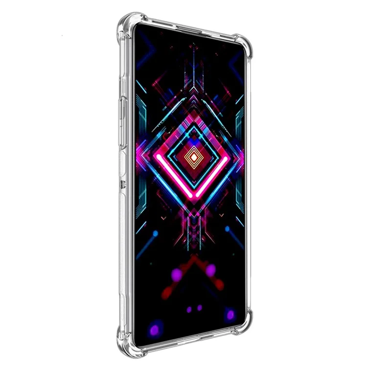 IMAK Full-Coverage Shock-Proof Sheer Flexible TPU Case with High Transparency Screen Protector for Xiaomi Redmi K40 Gaming - Transparent