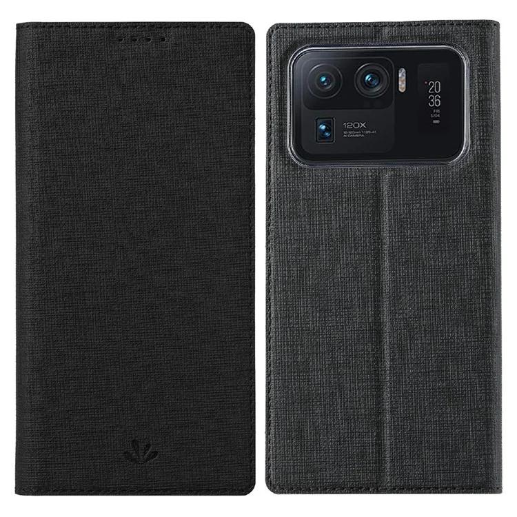 VILI DMX Serie Kartenetui Leder Schutzhülle mit Ständer für Xiaomi Mi 11 Ultra - Schwarz