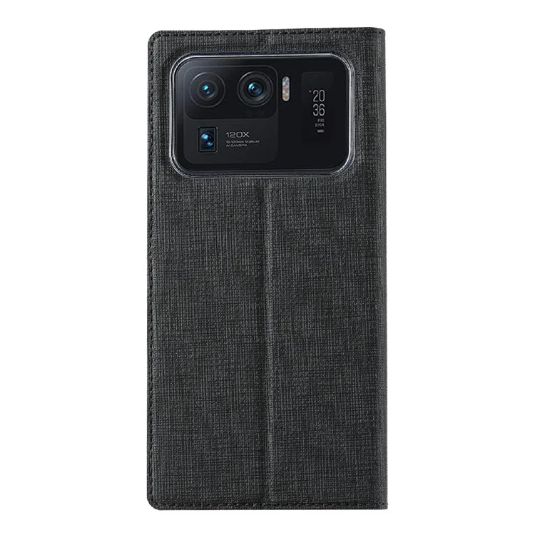 VILI DMX Series Card Holder Leather Protector Cover with Stand for Xiaomi Mi 11 Ultra - Black