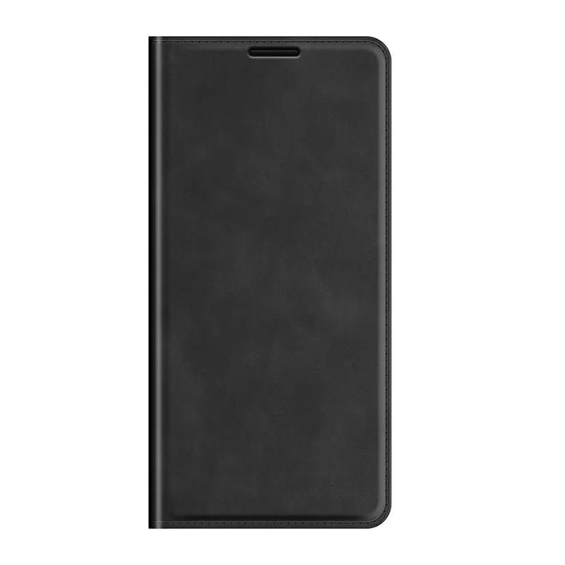 For Xiaomi Redmi Note 10 Pro Auto-Absorbed Folio Flip Skin-touch Leather Wallet Stand Cover Protective Shell - Black