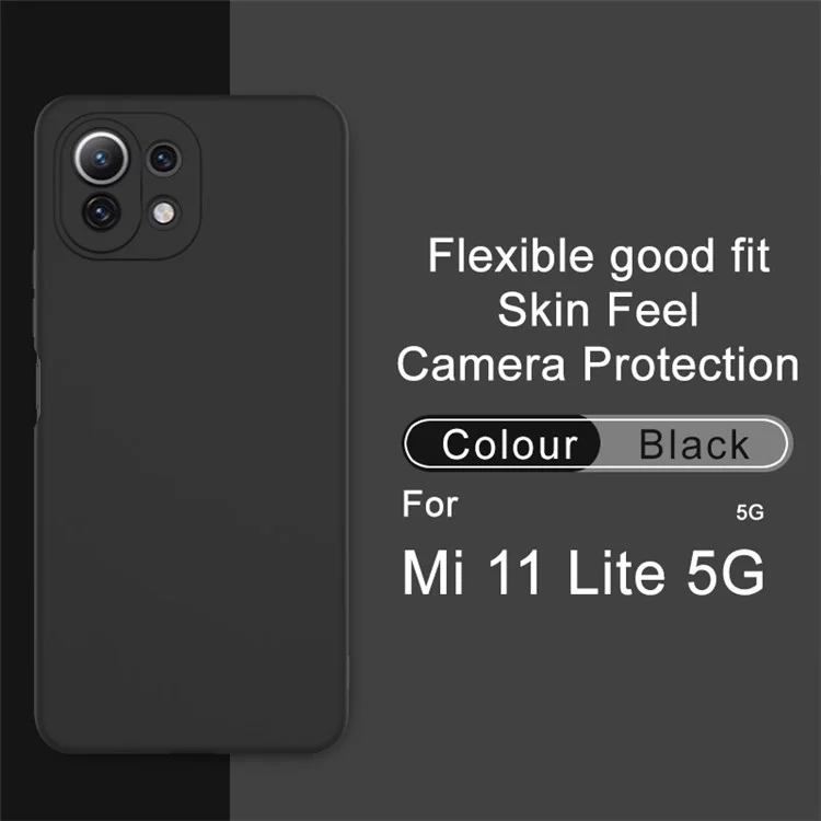 Serie UC-2 IMAK Serie Morbida TPU Skin-feel Telefono Coperchio di Ritorno Per Xiaomi Mi 11 Lite 4G / 5G / 11 Lite 5G NE - Nero