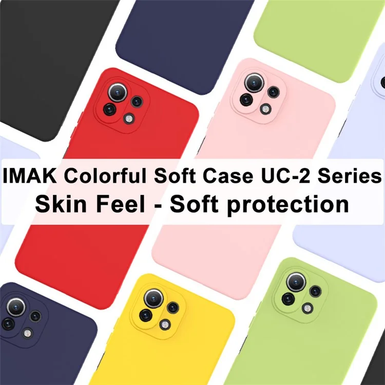 Serie UC-2 IMAK Serie Morbida TPU Skin-feel Telefono Coperchio di Ritorno Per Xiaomi Mi 11 Lite 4G / 5G / 11 Lite 5G NE - Nero