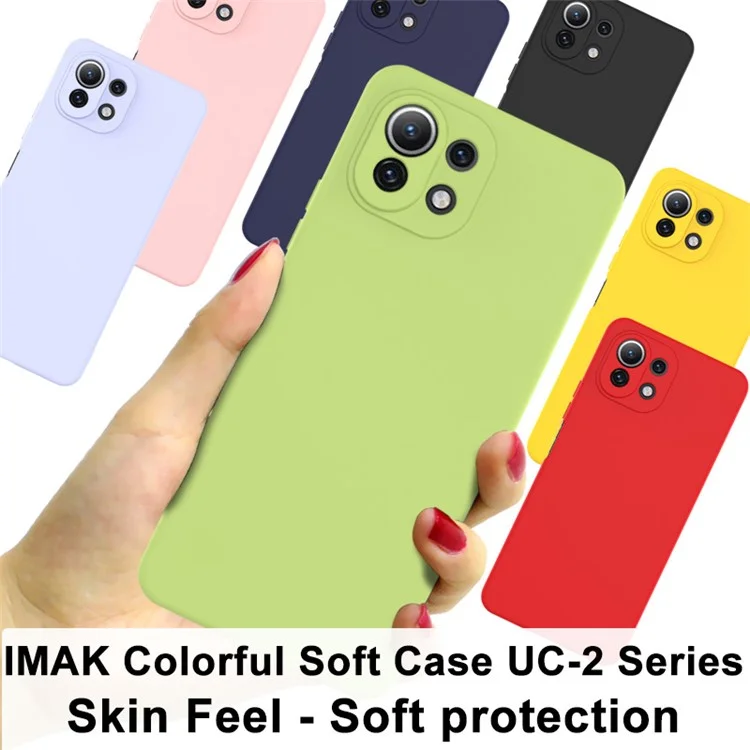 Serie UC-2 IMAK Serie Morbida TPU Skin-feel Telefono Coperchio di Ritorno Per Xiaomi Mi 11 Lite 4G / 5G / 11 Lite 5G NE - Nero