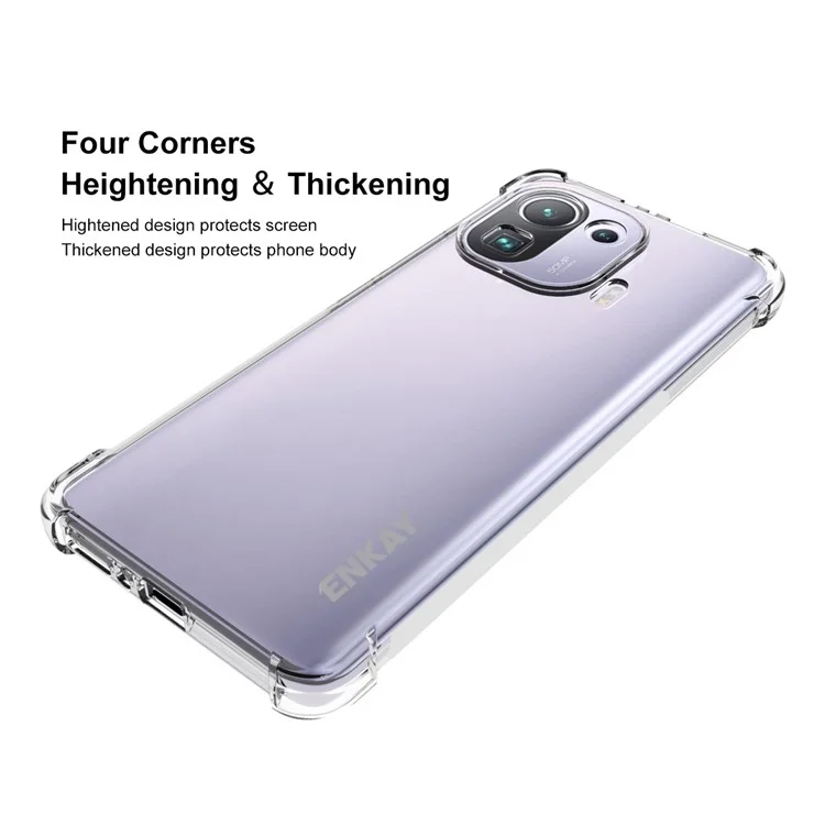 Enkay Hat Hat Prince Transparent TPU Casel Chart Caso Capa Com Faixa Anti-slip Para Xiaomi Mi 11 Pro