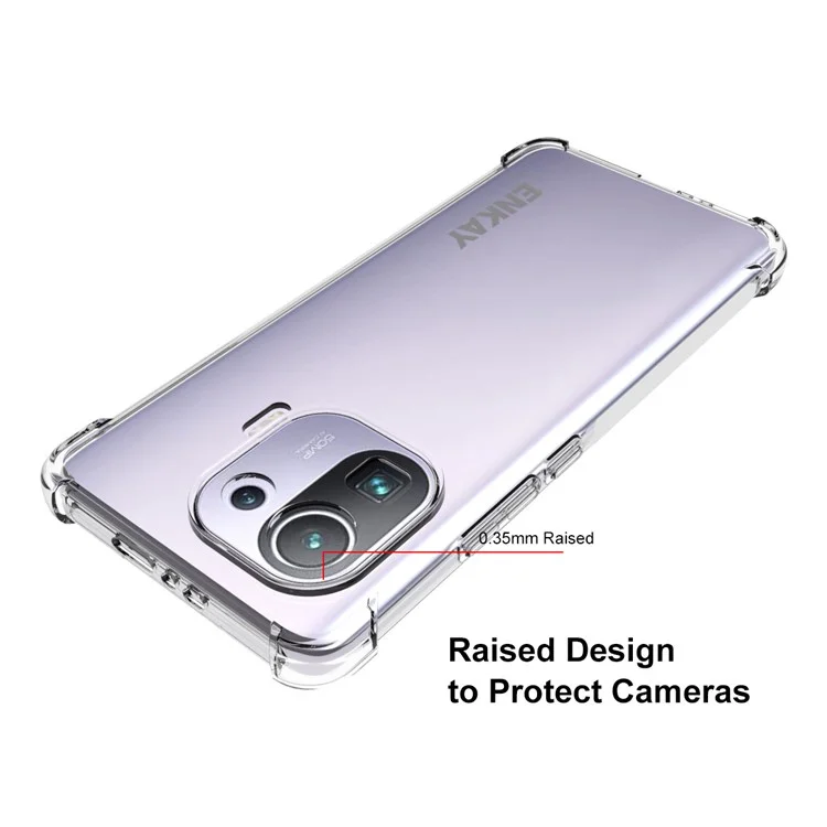 Enkay Hat Hat Prince Transparent TPU Casel Chart Caso Capa Com Faixa Anti-slip Para Xiaomi Mi 11 Pro