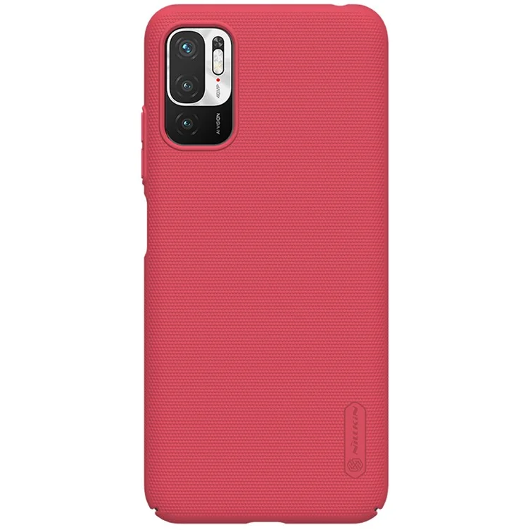 NILLKIN Super Frosted Shield Series Matte Surface PC Phone Cover Case for Xiaomi Redmi Note 10 5G/Poco M3 Pro 4G/Poco M3 Pro 5G - Red