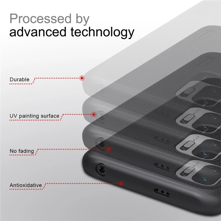 NILLKIN Super Frosted Shield Series Matte Surface PC Phone Cover Case for Xiaomi Redmi Note 10 5G/Poco M3 Pro 4G/Poco M3 Pro 5G - Red