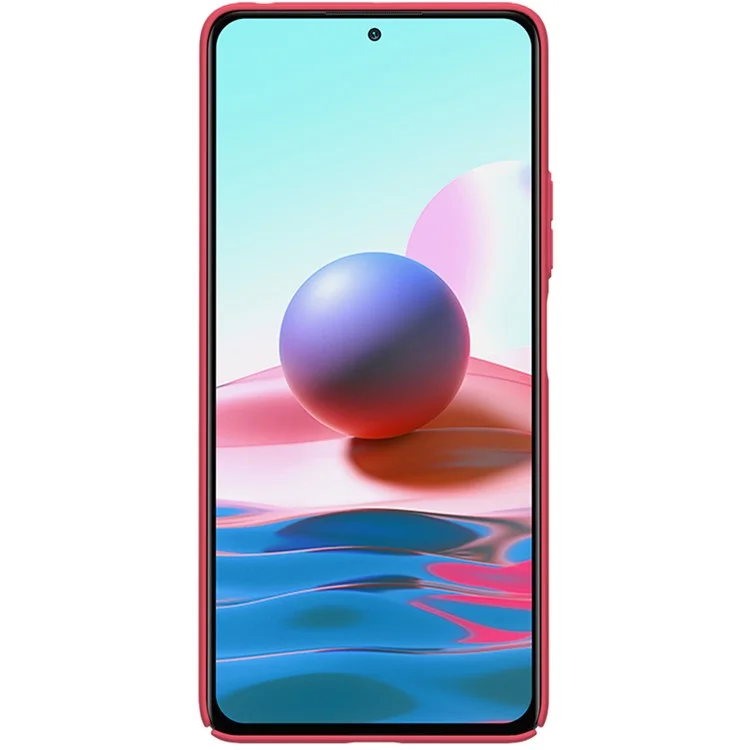 NILLKIN Super Frosted Shield Series Matte Surface PC Phone Cover Case for Xiaomi Redmi Note 10 5G/Poco M3 Pro 4G/Poco M3 Pro 5G - Red