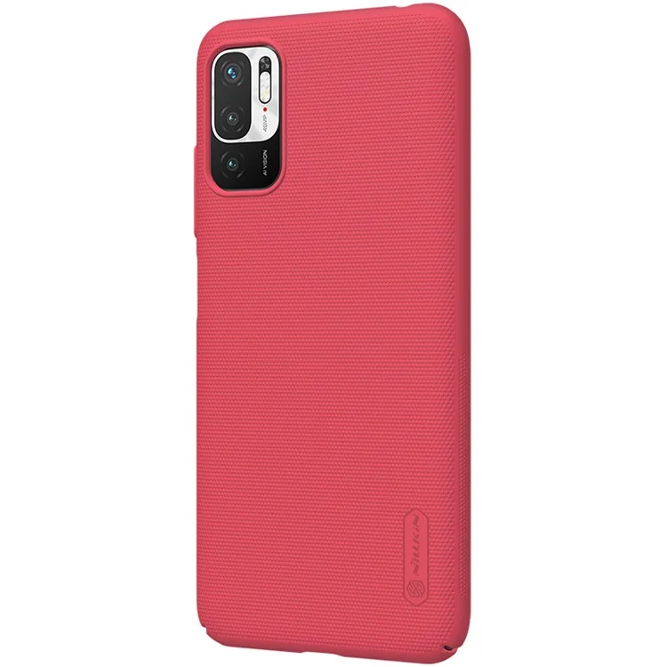 NILLKIN Super Frosted Shield Series Matte Surface PC Phone Cover Case for Xiaomi Redmi Note 10 5G/Poco M3 Pro 4G/Poco M3 Pro 5G - Red