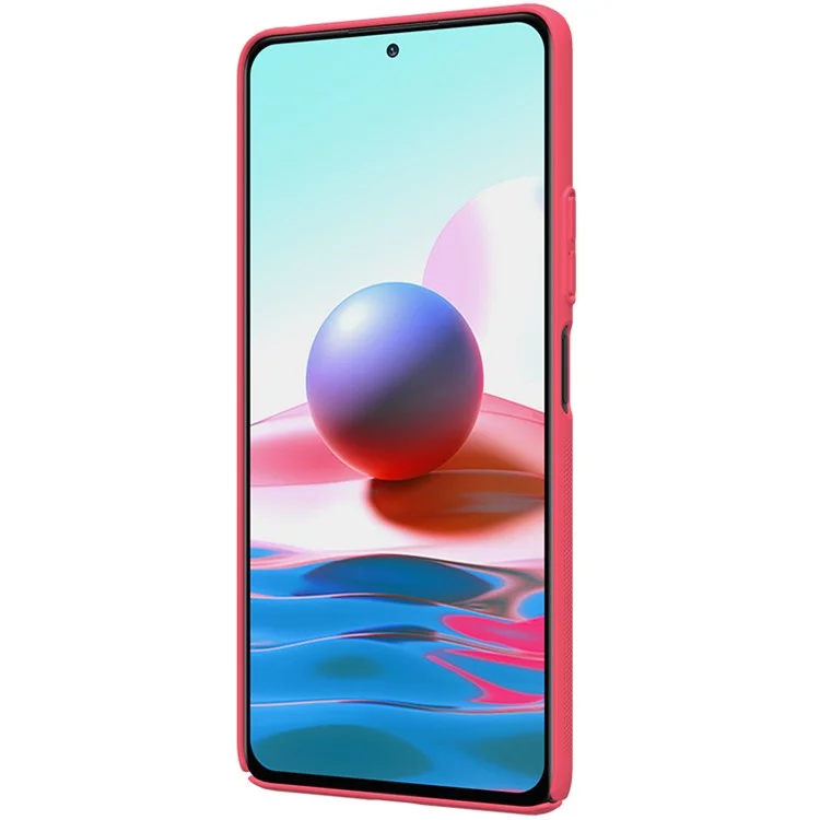 NILLKIN Super Frosted Shield Series Matte Surface PC Phone Cover Case for Xiaomi Redmi Note 10 5G/Poco M3 Pro 4G/Poco M3 Pro 5G - Red