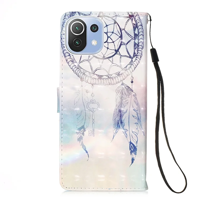 Light Spot Decor Patterned Leather Wallet Case for Xiaomi Mi 11 Lite 4G / 5G / 11 Lite 5G NE - Dream Catcher