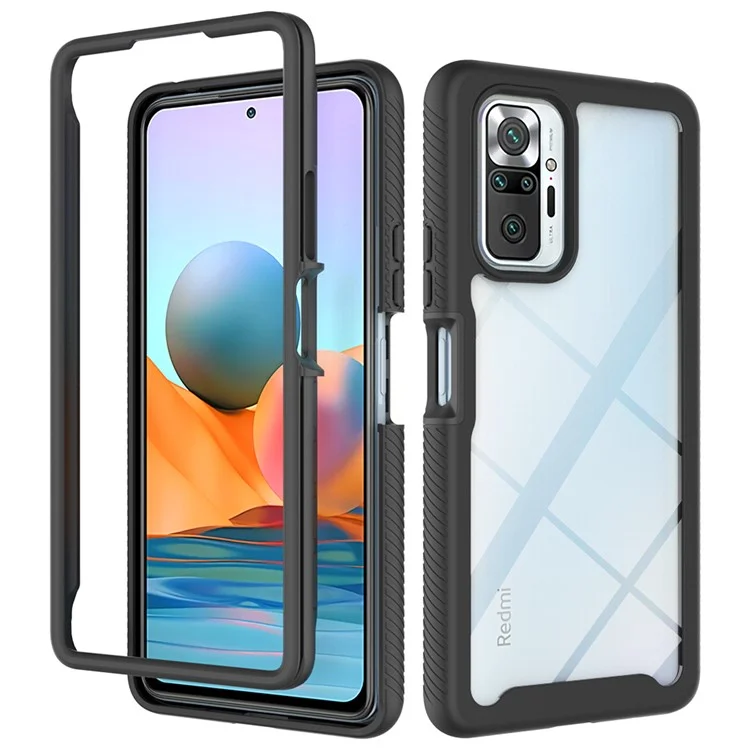 Гибридный Корпус TPU + PC Для Xiaomi Redmi Note 10 Pro / Примечание 10 Pro Max Mobile Protector Cover - Черный