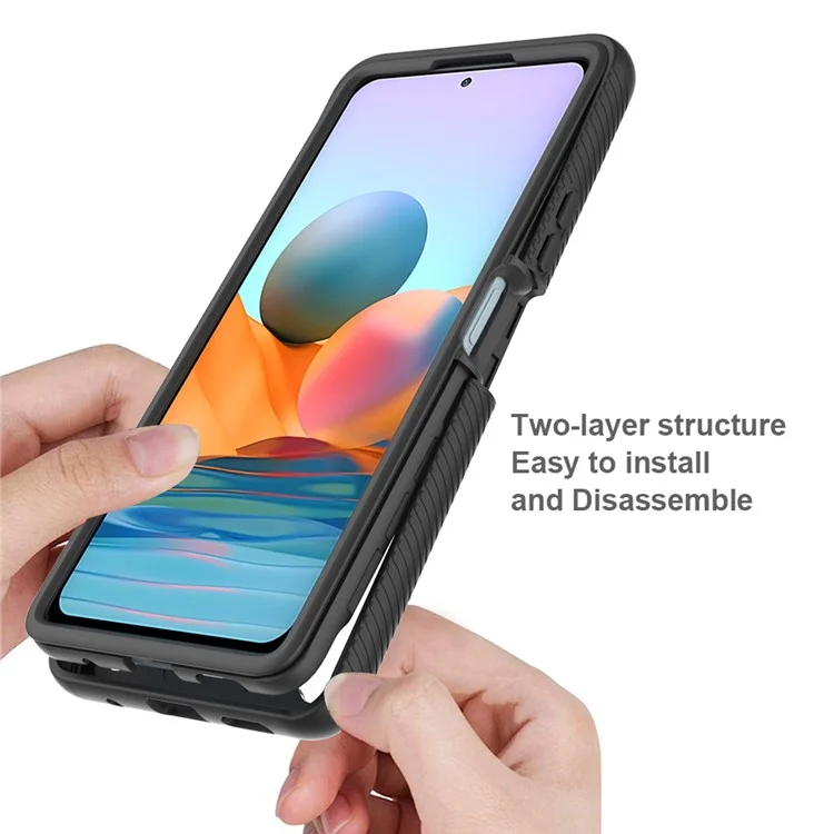 TPU + PC Hybrid Case for Xiaomi Redmi Note 10 Pro / Note 10 Pro Max Mobile Phone Protector Cover - Black