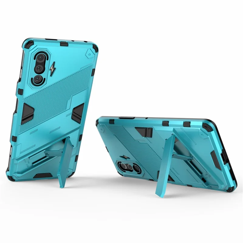 PC + TPU Anti-Drop Hybrid Phone Case Cover with Kickstand Design for Xiaomi Redmi K40 Gaming - Baby Blue