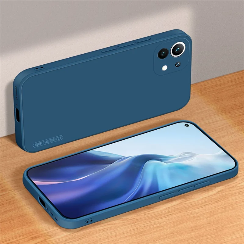 PINWUYO Precise Cut-Out Soft Silicone Cell Phone Case Cover Protector for Xiaomi Mi 11 Lite 4G / 5G / 11 Lite 5G NE  - Blue