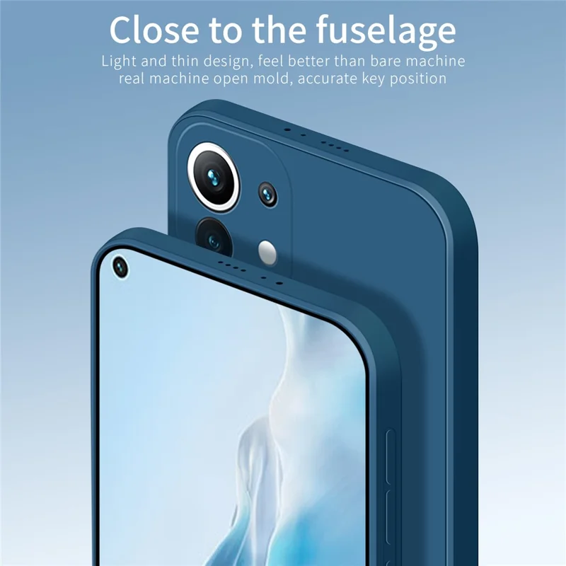 PINWUYO Precise Cut-Out Soft Silicone Cell Phone Case Cover Protector for Xiaomi Mi 11 Lite 4G / 5G / 11 Lite 5G NE  - Blue