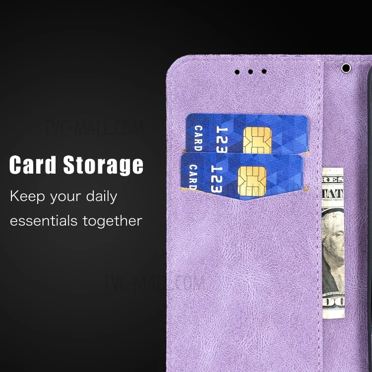 Imprint Butterfly Flower Leather Wallet Phone Case for Xiaomi Poco X3 - Purple