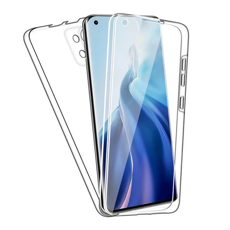 Coque de protection hybride 2 en 1 avec couverture avant en PET + TPU + coque arrière en acrylique transparent pour Xiaomi Mi 11 Lite 4G / 5G / 11 Lite 5G NE