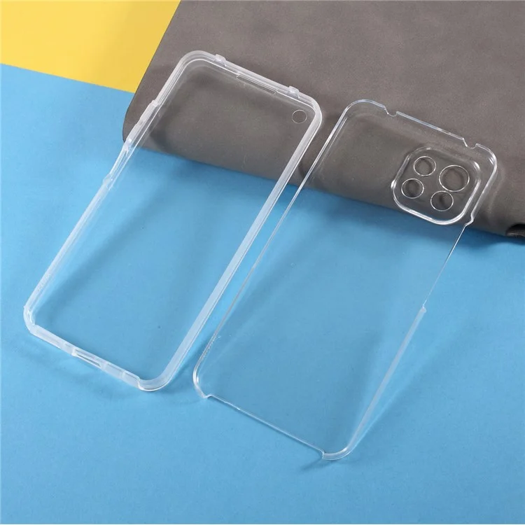 Coque de protection hybride 2 en 1 avec couverture avant en PET + TPU + coque arrière en acrylique transparent pour Xiaomi Mi 11 Lite 4G / 5G / 11 Lite 5G NE
