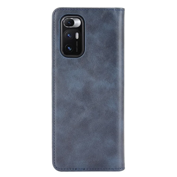 Vintage Style Magnetic Auto-absorbed Phone Wallet Stand Case Leather Cover for Xiaomi Mi Mix Fold - Blue