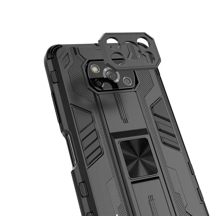 Funda protectora híbrida de PC + TPU para teléfono con soporte para Xiaomi Poco X3/Poco X3 Pro/Poco X3 NFC - Gris