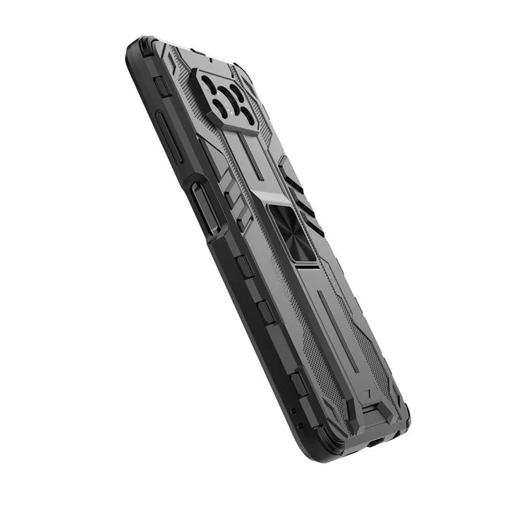 Funda protectora híbrida de PC + TPU para teléfono con soporte para Xiaomi Poco X3/Poco X3 Pro/Poco X3 NFC - Gris