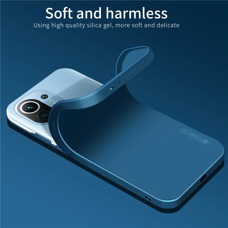 PINWUYO Soft Silicone Precise Cut-out Cell Phone Case Cover Protector for Xiaomi Mi 11 Ultra - Blue