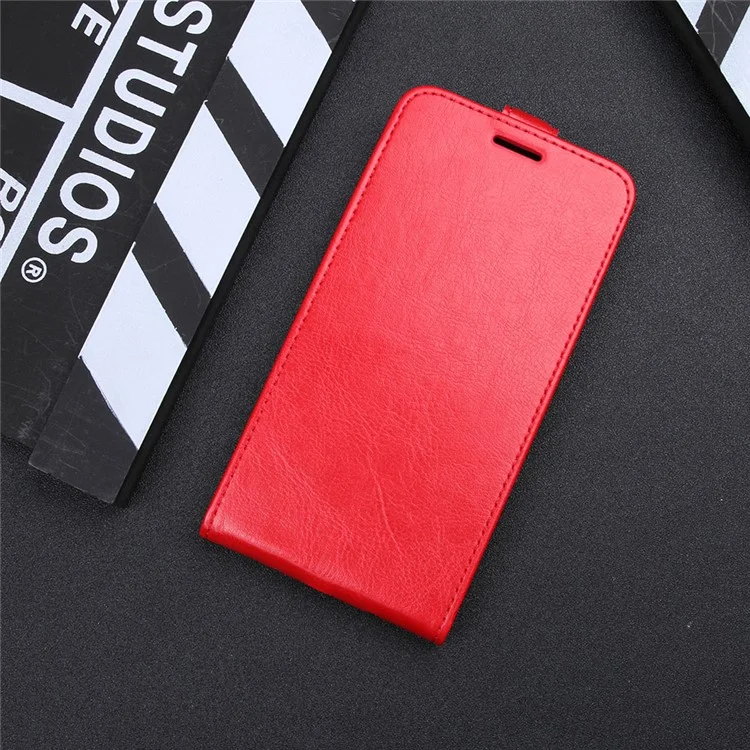 Crazy Horse Leather Vertical Card Slot Phone Case for Xiaomi Redmi 4X - Red