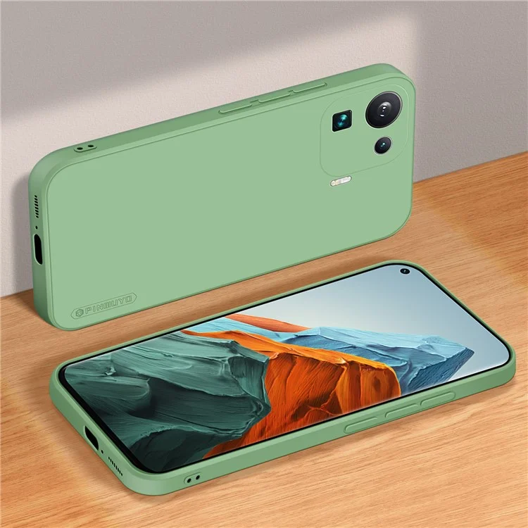 PINWUYO Präzise ausgeschnittene weiche Silikon-Handyhülle Schutzhülle für Xiaomi Mi 11 Pro - Grün