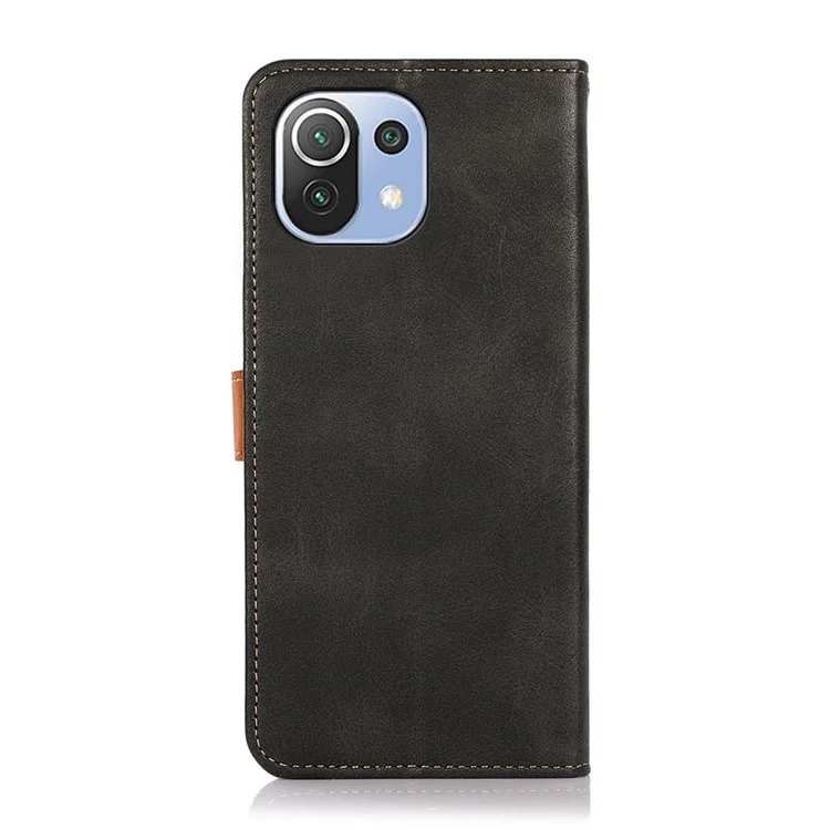 KHAZNEH PU Leather Magnetic Clasp Wallet Stand Design Phone Case per Xiaomi Mi 11 Lite 4G / 5G / 11 Lite 5G NE - Nero