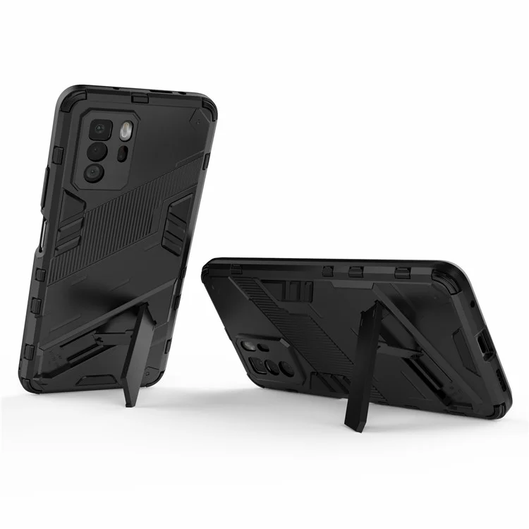 Anti-Fall Armour PC +TPU Hybrid Card Ward Kickstand Case Для Xiaomi Redmi Note 10 Pro 5G (китай) / Poco X3 gt - Черный