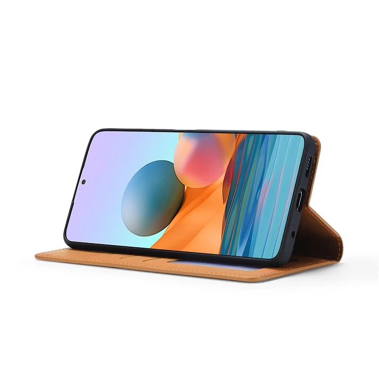 Forwenw Fantasy-Serie Seidiges Touch-Leder-Brieftasche Für Xiaomi-Redmi-Anmerkung 10S / Anmerkung 10 4g - Braun