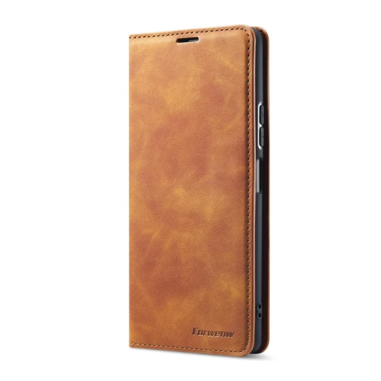 Forwenw Fantasy-Serie Seidiges Touch-Leder-Brieftasche Für Xiaomi-Redmi-Anmerkung 10S / Anmerkung 10 4g - Braun