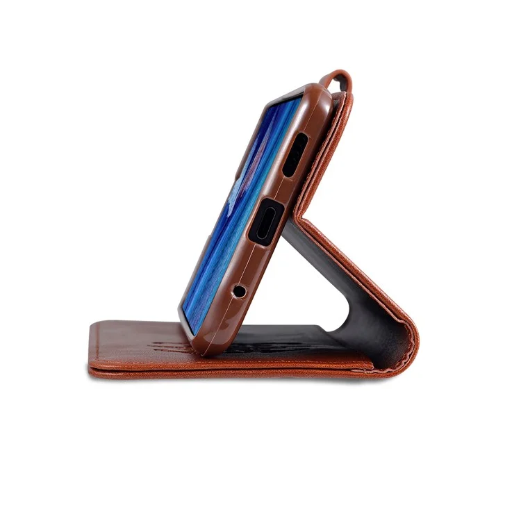 AZNS Full Protection Willet Stand Case Para Xiaomi Redmi Note 10 Pro 4G (Global) / Nota 10 Pro 4G (India) / Nota 10 Pro Max - Marrón