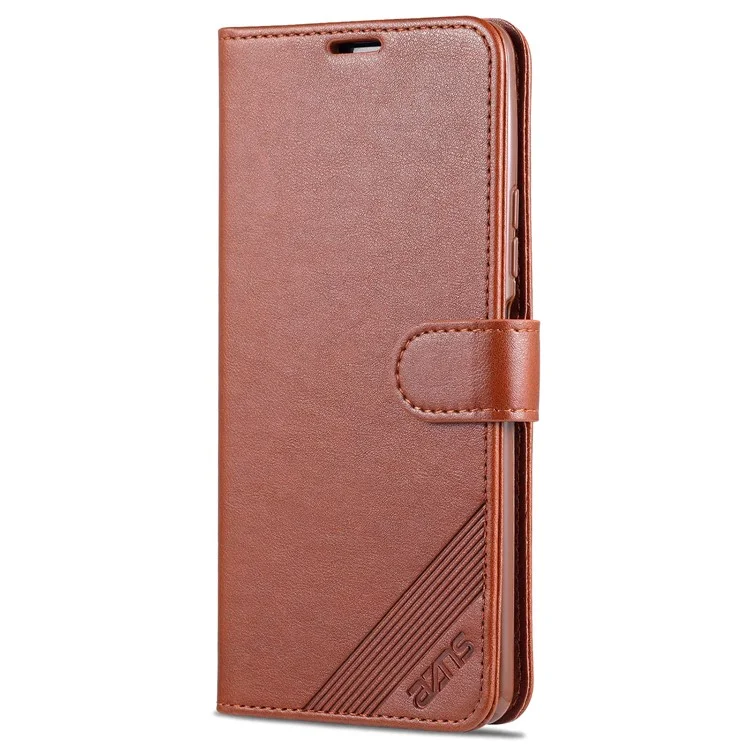 AZNS Full Protection Willet Stand Case Para Xiaomi Redmi Note 10 Pro 4G (Global) / Nota 10 Pro 4G (India) / Nota 10 Pro Max - Marrón