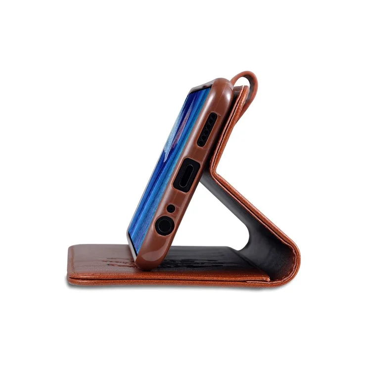AZNS Wallet Stand Leder Schutzschale Für Xiaomi Redmi Note 10 4G/Note 10s - Braun