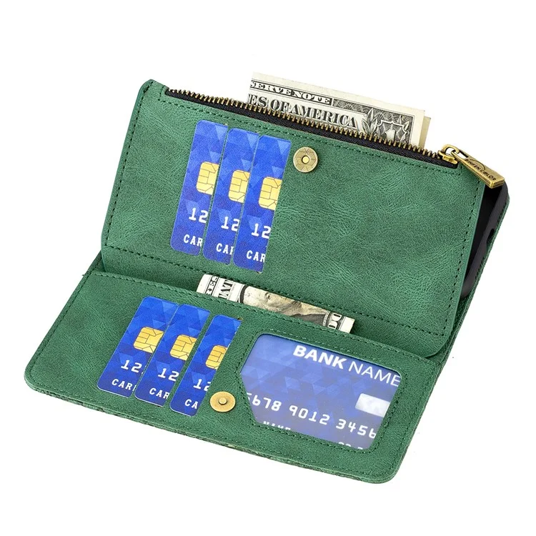 Custodia In Pelle Da Tasca Con Cerniera Con Cerniera Con Cerniera Magnetica Con Cerniera A Farfalla Stampata Per Xiaomi Redmi Nota 10 5G / Poco M3 Pro 5G / 4G. - Verde
