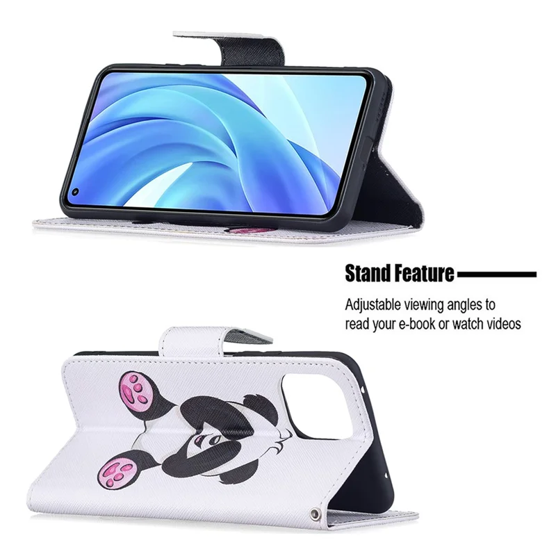 Stand Feature Printing Fashion Pattern Slim Flip Folio Protective Wallet Cover for Xiaomi Mi 11 Lite 4G / 5G / 11 Lite 5G NE  - Panda