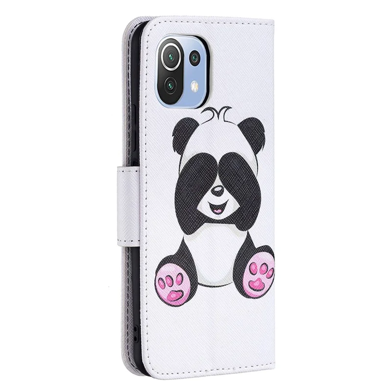 Stand Feature Printing Fashion Pattern Slim Flip Folio Protective Wallet Cover for Xiaomi Mi 11 Lite 4G / 5G / 11 Lite 5G NE  - Panda