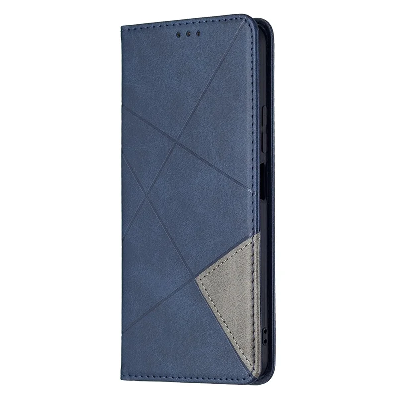 Geometric Pattern Auto-Absorbed Stand Leather Phone Case for Xiaomi Mi 11 Lite 4G / 5G  / 11 Lite 5G NE - Blue