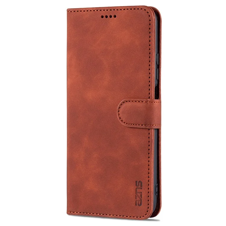 Diseño de Stand de Billetera General AZNS Case de Cobertura de Teléfono de Cuero PU Para Xiaomi Redmi 9T/9 Power/Note 9 4G (Qualcomm Snapdragon 662)/Poco M3 - Marrón