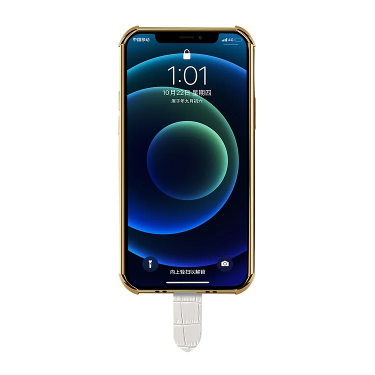 Étui de Téléphone Revêtu de Cuir PU à Texture de Crocodile Découpé avec Précision 6D pour Xiaomi Redmi Note 10 5G/Poco M3 Pro 4G/Poco M3 Pro 5G - Blanc