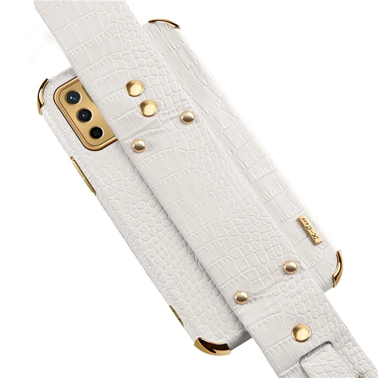 Étui de Téléphone Revêtu de Cuir PU à Texture de Crocodile Découpé avec Précision 6D pour Xiaomi Redmi Note 10 5G/Poco M3 Pro 4G/Poco M3 Pro 5G - Blanc