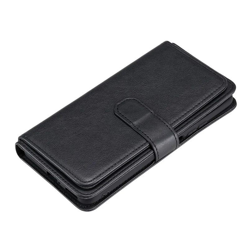Multi-function 10 Card Slots Wallet Shell for Xiaomi Redmi K40/K40 Pro/Poco F3 Case - Black