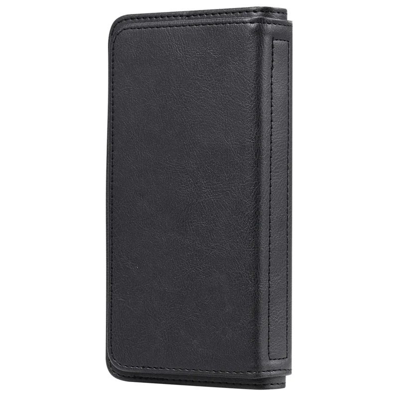 Multi-function 10 Card Slots Wallet Shell for Xiaomi Redmi K40/K40 Pro/Poco F3 Case - Black