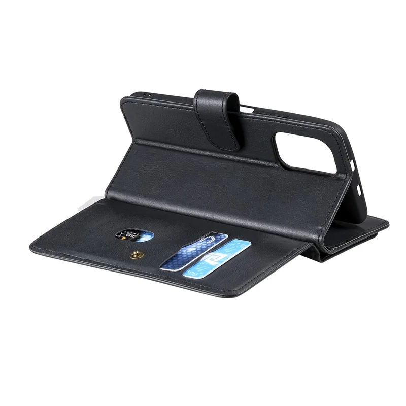 Multi-function 10 Card Slots Wallet Shell for Xiaomi Redmi K40/K40 Pro/Poco F3 Case - Black
