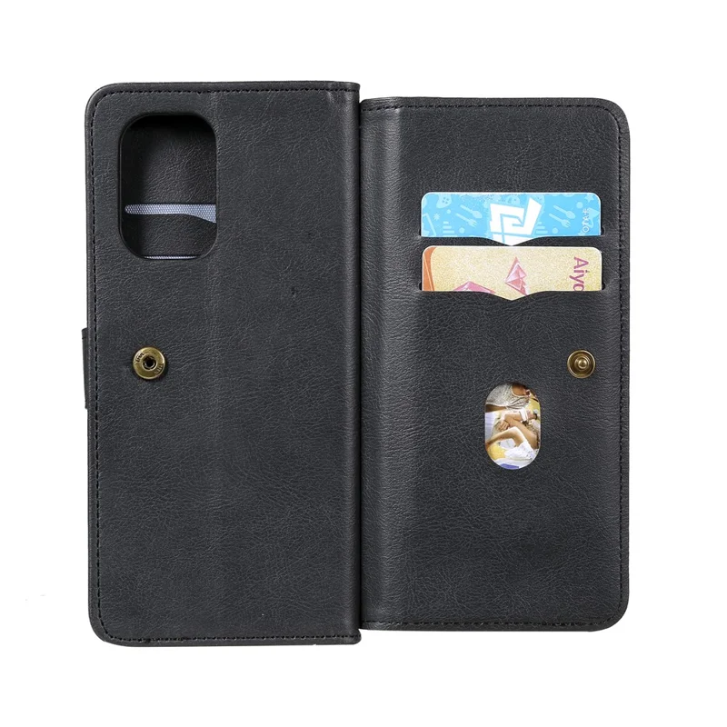 Multi-function 10 Card Slots Wallet Shell for Xiaomi Redmi K40/K40 Pro/Poco F3 Case - Black